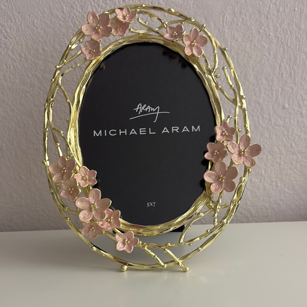 Michael Aram Pink Blossom Gold Oval Photo Frame
